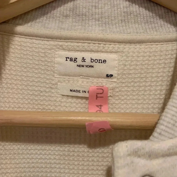 RAG & BONE EUC Ivory Sherpa Varsity Jacket Baseball - Picture 8 of 8